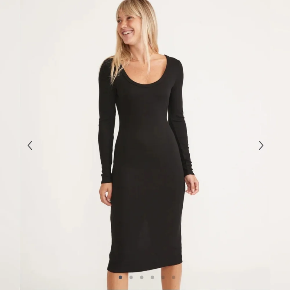 Marine layer Lexi Rib Long Sleeve Midi Dress